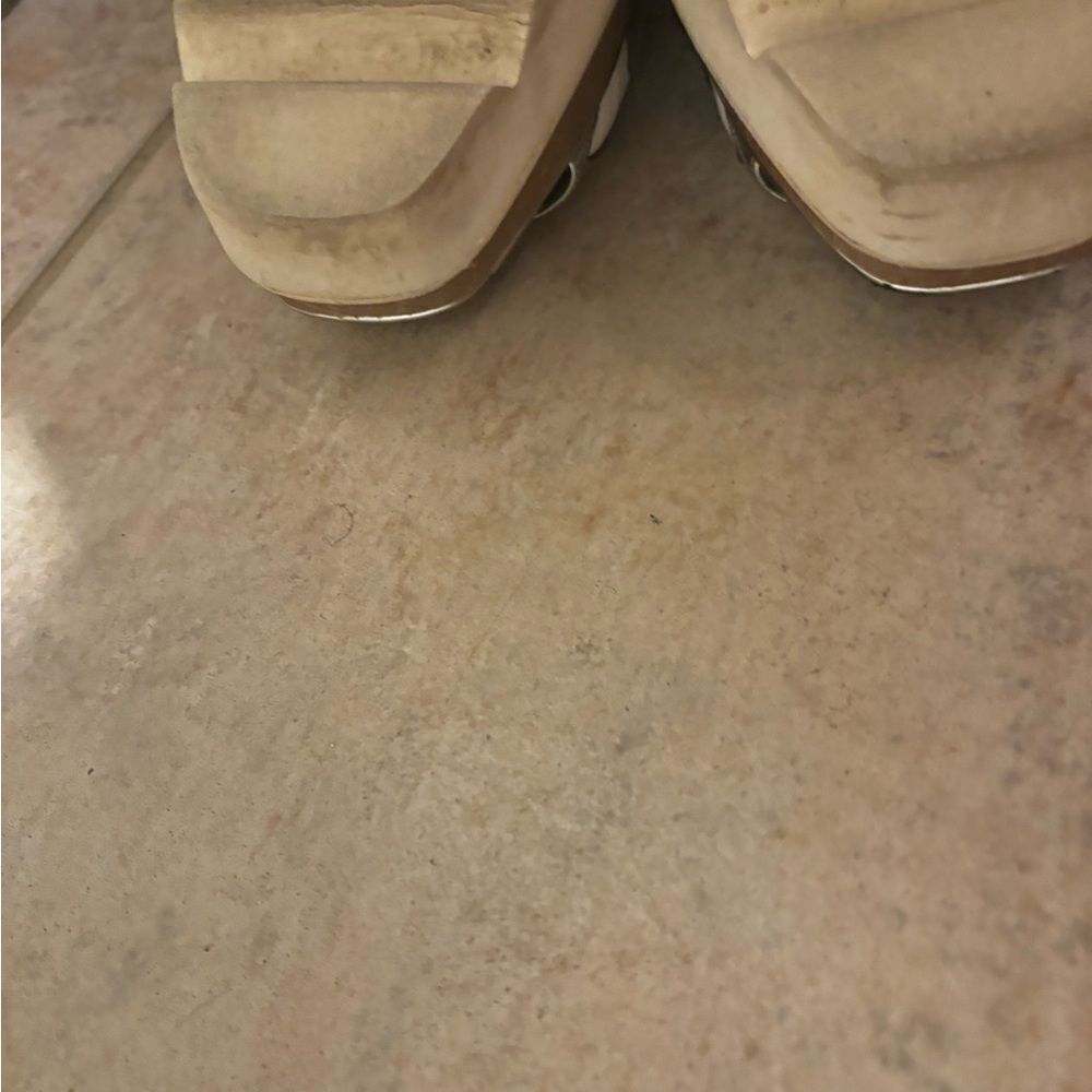 Stella McCartney Elyse Sandals wedge dress shoes open toe platforms metallic - Picture 14 of 14